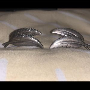 Danecraft Sterling Silver Leaf Screw Back Earrings